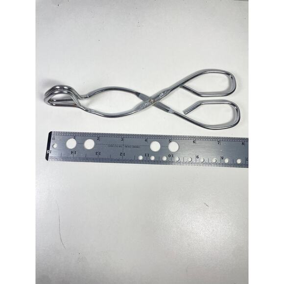 ECKO Kitchen Tongs Stainless Steel Cooking Grab Grasp Flip Utensil Vintage 8" - Picture 2 of 5